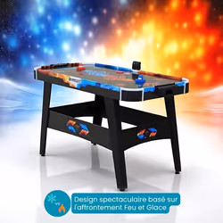 DEVESSPORT Air Hockey Fire vs Ice. LEDS USB. Score Électronique. Design Spectaculaire. Dès 8 Ans