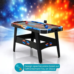 DEVESSPORT Air Hockey Fire vs Ice. LEDS USB. Score Électronique. Design Spectaculaire. Dès 8 Ans