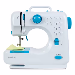 PRIXTON 100004710, Bleu, Blanc, Machine à coudre manuelle, coudre, Boutons, Rotatif, Electrique