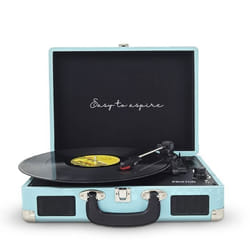 Platine Vinyle PRIXTON VC400 Tourne-disque Bluetooth/USB/SD Lecteur et Numérisation des vinyles 2 Haut-parleurs Couleur Bleu