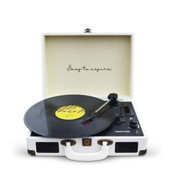 Platine Vinyle PRIXTON VC400 Tourne-disque Bluetooth/USB/SD Lecteur et Numérisation des vinyles 2 Haut-parleurs Couleur Blanc