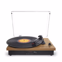 Platine Vinyle PRIXTON Studio Tourne-disque Bluetooth/USB/SD Lecteur et Numérisation des vinyles 2 Haut-parleurs Couleur Bois
