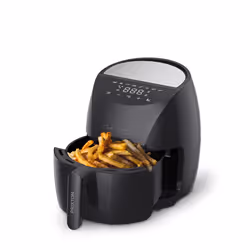 PRIXTON Cook Organics Compact Unique 3,7 L Autonome 1400 W Friteuse d’air chaud Noir, Argent