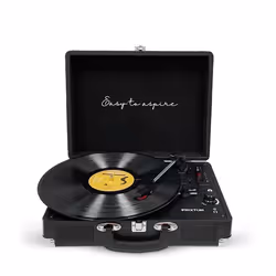 Platine Vinyle PRIXTON VC400 Tourne-disque Bluetooth/USB/SD Lecteur et Numérisation des vinyles 2 Haut-parleurs Couleur Noir