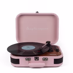 Platine Vinyle PRIXTON VC600 Tourne-disque Bluetooth/USB/SD Lecteur et Numérisation des vinyles 2 Haut-parleurs Couleur Rose