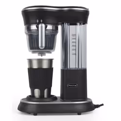 PRIXTON Capri, Machine à café filtre, 0,45 L, Café en grains, Café moulu, Broyeur intégré, 600 W, Noir, Transparent