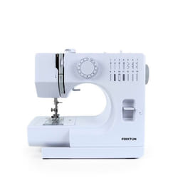 Machine à Coudre PRIXTON P115 avec 14 Points de Couture 2 Vitesses Tiroir à accessoires Lampe et Pédale incluses Blanc