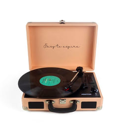 Platine Vinyle PRIXTON VC400 Tourne-disque Bluetooth/USB/SD Lecteur et Numérisation des vinyles 2 Haut-parleurs Couleur Peach