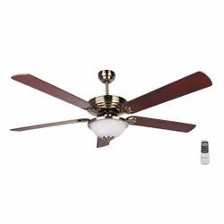 Orbegozo CT 55106, Ventilateur à lame domestique, Chrome, Bois, Plafond, 142 cm, Remote, 70 W