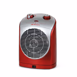 Orbegozo FH 5025, Chauffage de ventilateur électrique, 90°, Intérieure, Bureau, Sol, Table, Rouge, Argent, Boutons, Rotatif