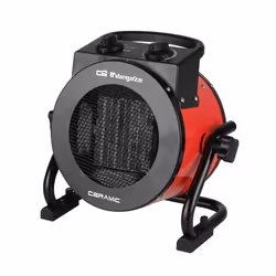 Orbegozo FHR 2050, Chauffage de ventilateur électrique, Vitrocéramique, Intérieure, Sol, Noir, Rouge, 2000 W