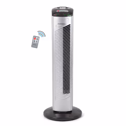Orbegozo TWM 0975, Ventilateur vertical domestique, Noir, Acier inoxydable, Sol, 80°, Boutons, 4 h