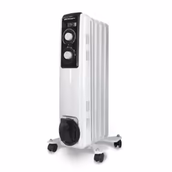 Orbegozo RF-1000, Chauffage électrique à bain d’huile, Huile, Intérieure, Sol, Noir, Blanc, Rotatif
