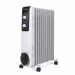 Orbegozo RF 2500, Chauffage électrique à bain d’huile, Huile, Huile, Intérieure, Sol, Noir, Blanc