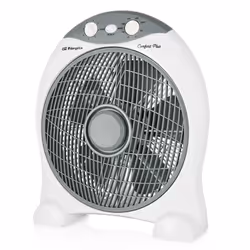 Orbegozo BF-1030, Ventilateur à lame domestique, Gris, Blanc, Sol, Table, 30 cm, Boutons, Rotatif, Secteur