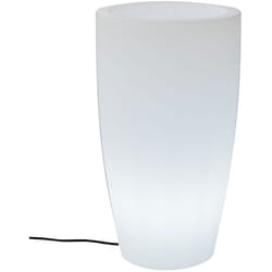 BAMBÚ 90 Grande Jardinière Ronde avec Lumière Pour Plantes et Fleurs Très Résistantes. Lumière blanc froid avec câble. Fabriqué en Polyéthylène en