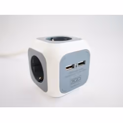 3GO REG4CUBEUSB multiprise 1,4 m 4 sortie(s) CA Intérieure Gris, Blanc