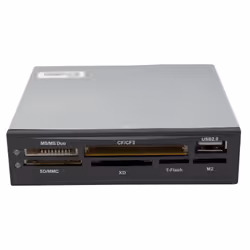 3GO CR37OEM, CF, Clé USB (MS), MicroDrive, miniSD, MMC, MS Duo, MS PRO, MS PRO Duo, SD, SDHC, xD, Noir, 3.5", MS Windows 98 / ...