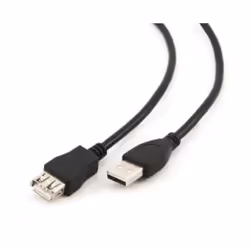 3GO C109, 2 m, USB A, USB A, USB 2.0, Mâle/Femelle, Noir