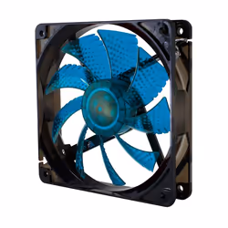 NOX Coolfan 120 LED, Ventilateur, 12 cm, 1200 tr/min, 19 dB, 40,5 cfm, Noir, Bleu