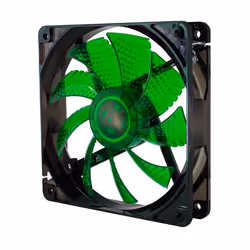 NOX Coolfan 120 LED, Ventilateur, 12 cm, 1200 tr/min, 19 dB, 40,5 cfm, Noir, Vert