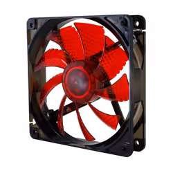 NOX Coolfan 120 LED, Ventilateur, 12 cm, 1200 tr/min, 19 dB, 40,5 cfm, Noir, Rouge