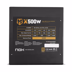 NOX Hummer X500W unité d'alimentation d'énergie 500 W 24-pin ATX ATX Noir