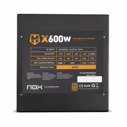NOX Hummer X600W unité d'alimentation d'énergie 600 W 24-pin ATX ATX Noir