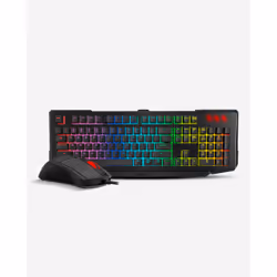 Ozone OZDOUBLETAPPT, Avec fil, USB, Contacteur de touche semi-mécanique, QWERTY, LED, Noir