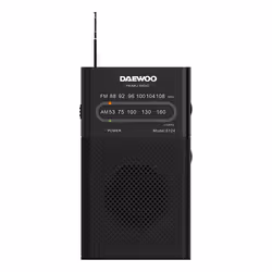 Daewoo DW1027, Portable, Analogique, AM, FM, 88 - 108 MHz, 530 - 1600 kHz, Noir