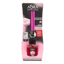 AURA Sticks diffuseur dodeur - 0% alcool - Parfum Linge Frais - Efficace jusquà plus de 45 jours - 20 ml