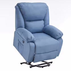 ECODE® Fauteuil Releveur Relax Inclinable Stelvio Inclinaison électrique Chauffage Vibration 2 USB A++ (Bleu)