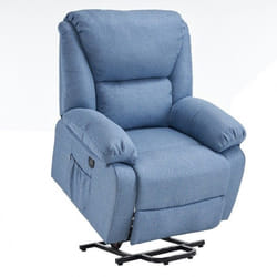 ECODE® Fauteuil Releveur Relax Inclinable Stelvio Inclinaison électrique Chauffage Vibration 2 USB A++ (Bleu)