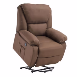 ECODE® Fauteuil Releveur Relax Inclinable Stelvio Inclinaison électrique Chauffage Vibration 2 USB A++ (Marron)