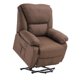 ECODE® Fauteuil Releveur Relax Inclinable Stelvio Inclinaison électrique Chauffage Vibration 2 USB A++ (Marron)