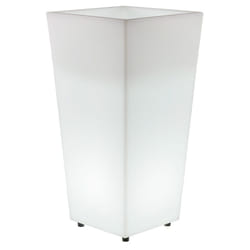 Melisa 40 Jardinière carrée et haute avec lumière pour plantes et fleurs très résistantes. Lumière blanc froid avec câble. Fabriqué en Polyéthylène