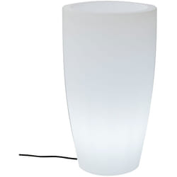 Newgarden - bambú 70 Jardinière Ronde avec Lumière Pour Plantes et Fleurs Très Résistantes. Lumière blanc froid avec câble. Fabriqué en Polyéthylène