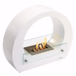 Purline SATURN W, Cheminée autonome, Ouvert, Blanc, Intérieur & extérieur, Rond, 1,2 L