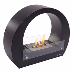 Purline SATURN B, Cheminée autonome, Ouvert, Noir, Intérieur & extérieur, Rond, 1,2 L