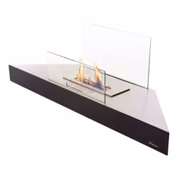 Purline 32305, Cheminée autonome, Fermé, Éthanol, Noir, Argent, Intérieure, horizontale
