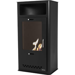 Poêle à éthanol 3kW design rectangulaire en acier noir