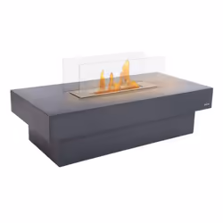 Purline NOTOS, Cheminée autonome, Ouvert, Acier inoxydable, Rectangulaire, 3 L, Acier inoxydable, Verre trempé