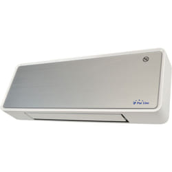 Purline - Chauffage soufflant 2000 w façade en verre argenté télécommande et minuterie