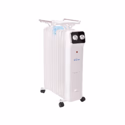Purline Hoti OR2500, Chauffage électrique à bain d’huile, Huile, Huile, Intérieure, Sol, Noir, Blanc