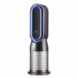Purline HOTI T100, Chauffage de ventilateur électrique, Vitrocéramique, 12 h, Intérieure, Sol, Noir, Argent