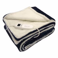 Purline WARMER BED PLUS couverture et coussin chauffant Couverture chauffante 160 W Bleu Laine