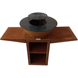 Barbecue avec plaque ronde, grill et support