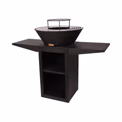 Barbecue avec plaque ronde, grill et support