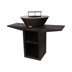 Barbecue avec plaque ronde, grill et support
