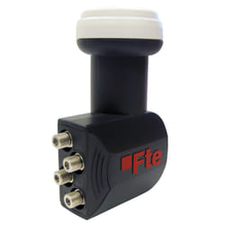 Fte maximal HQ Quattro convertisseur abaisseur de fréquence Low Noise Block (LNB) 11,7 - 12,75 GHz Noir, Blanc
